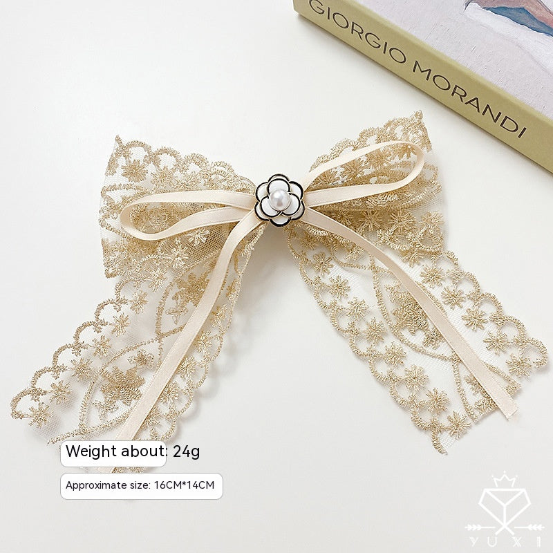 New Lace Bow Barrettes Women