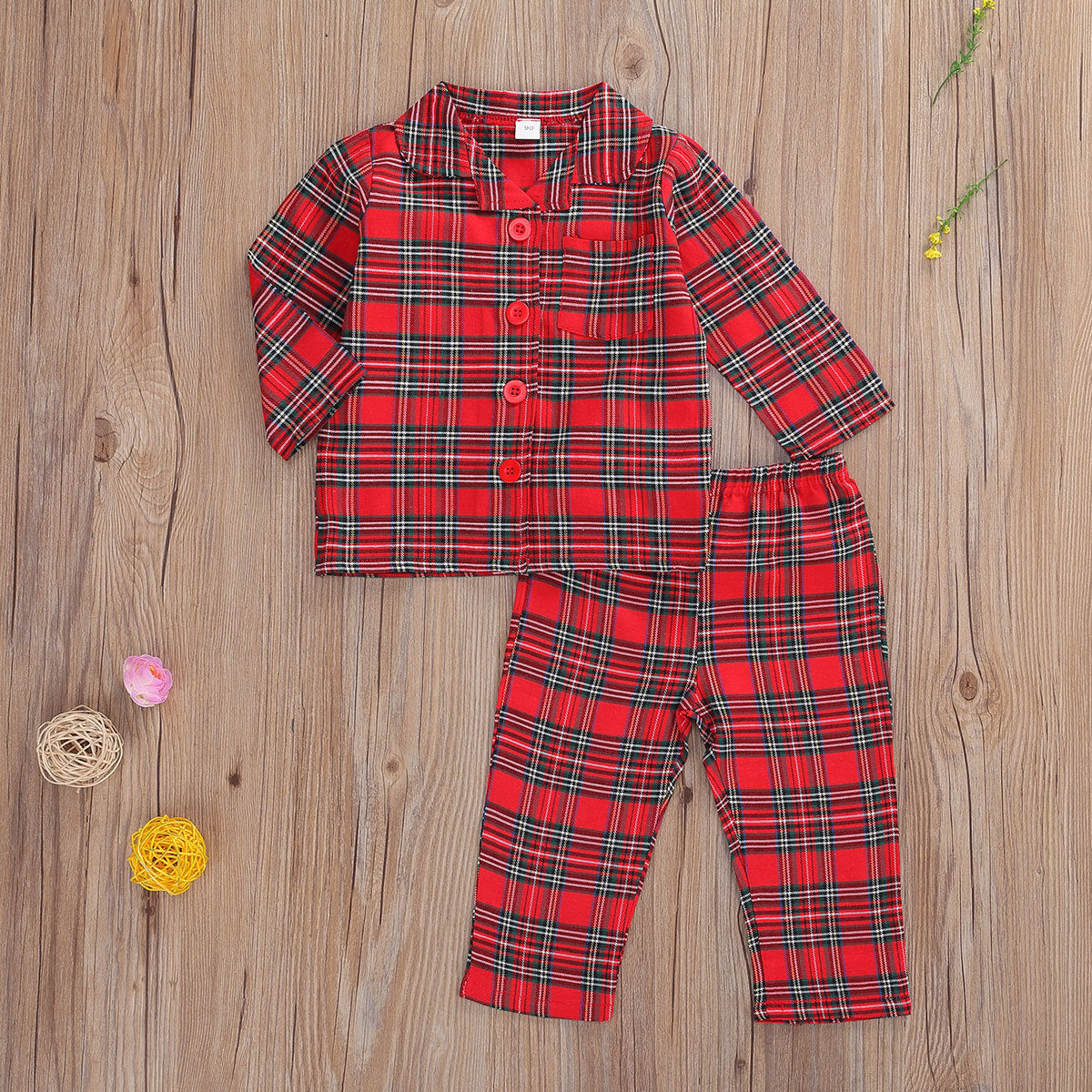 Western Style Red Plaid Boy Shirt Suit