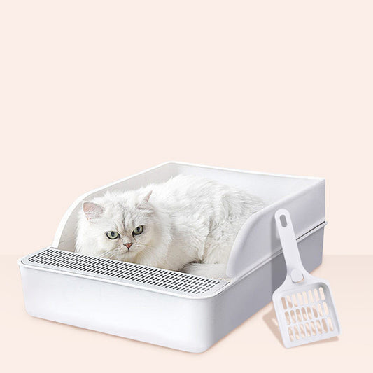 Pet Large Semi-enclosed Plastic Litter Box