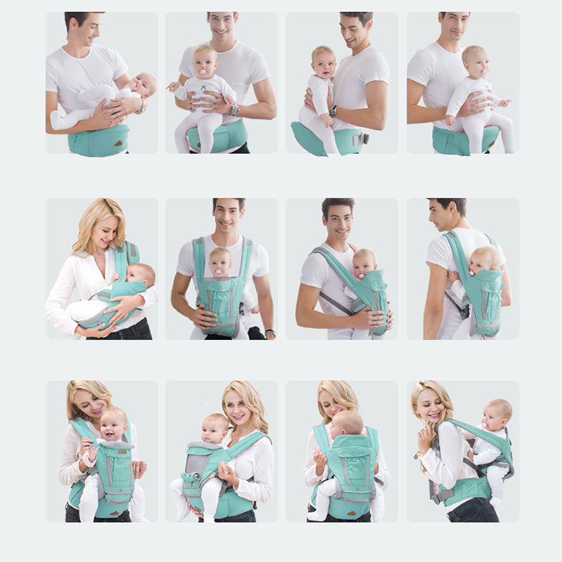 Baby Carrier with Hip Seat, Multi-Functional 9 in 1 Baby Backpack Carrier, Suitable For 0-36 Months Baby, Infant, Toddler, Newparents (H)