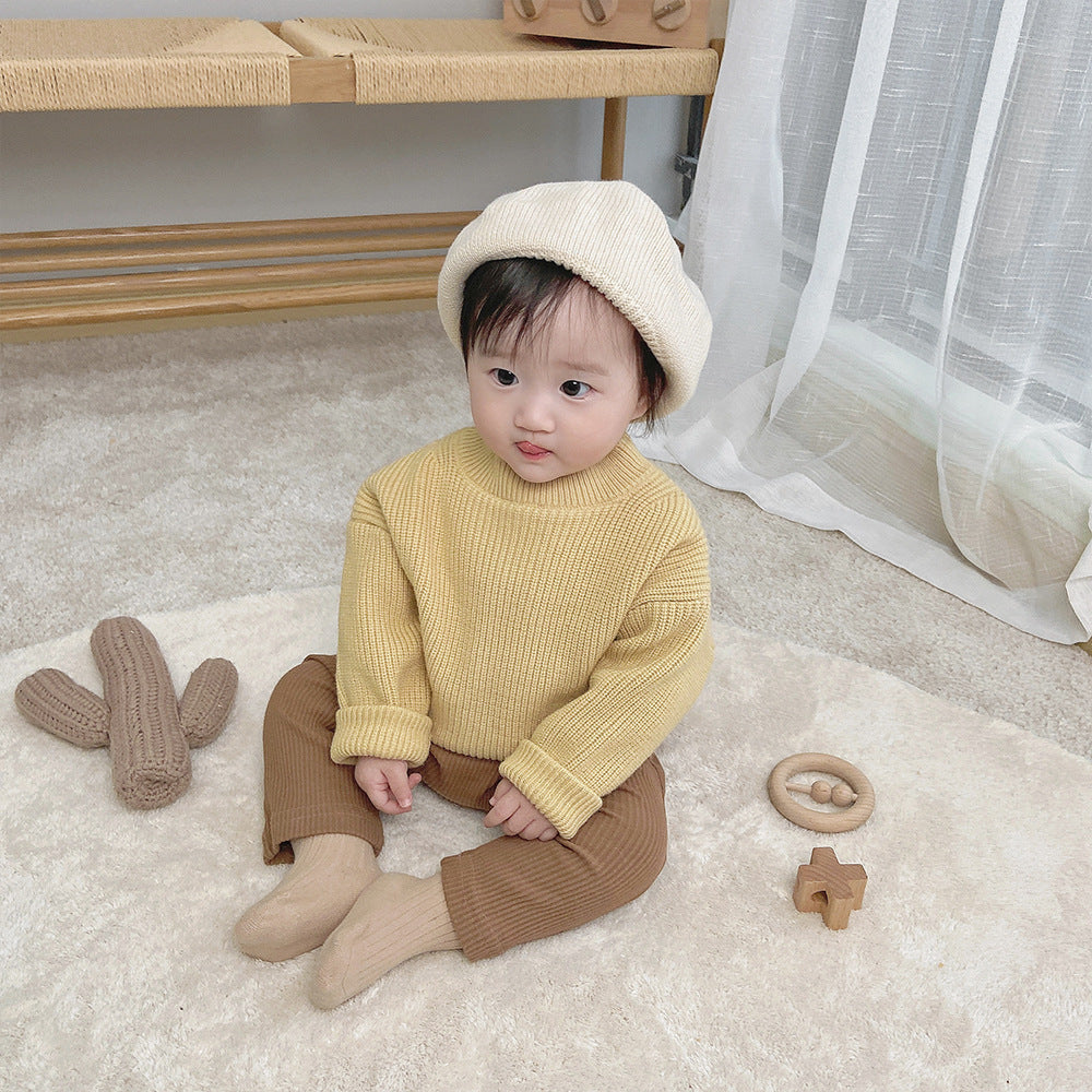 Boys and girls round neck sweater all-match sweater