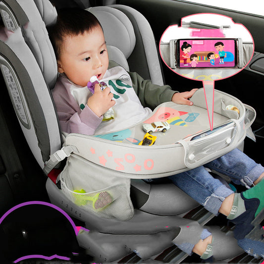 Baby and toddler travel tray (Car Baby Safety Seat Tray Child Car Storage Small Table)