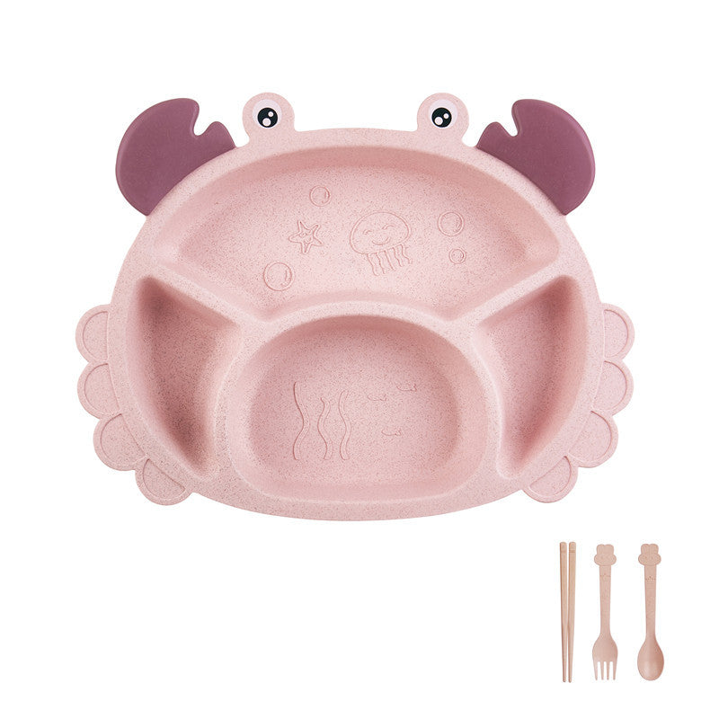 Children's Crab Cutlery 6-piece Set Baby Creative Shaped Home Dining Plate