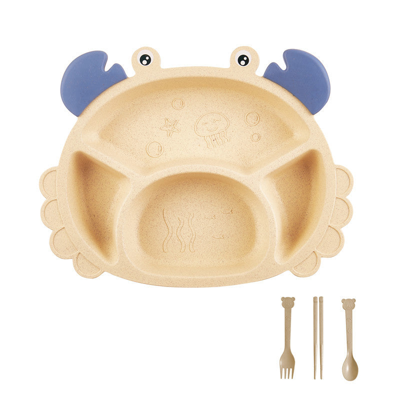 Children's Crab Cutlery 6-piece Set Baby Creative Shaped Home Dining Plate