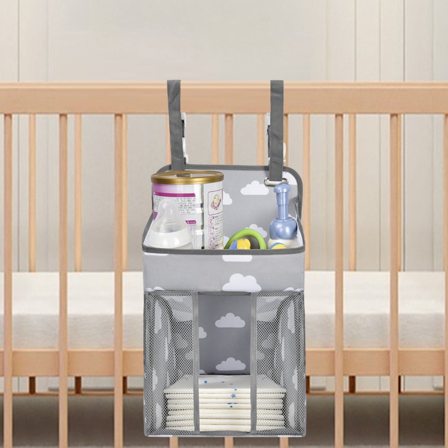 Manufacturers Spot Baby Hanging Bag Diaper Bedside Storage Hanging Bag Clothes Finishing Storage Bag Oxford Cloth Storage Hanging Bag