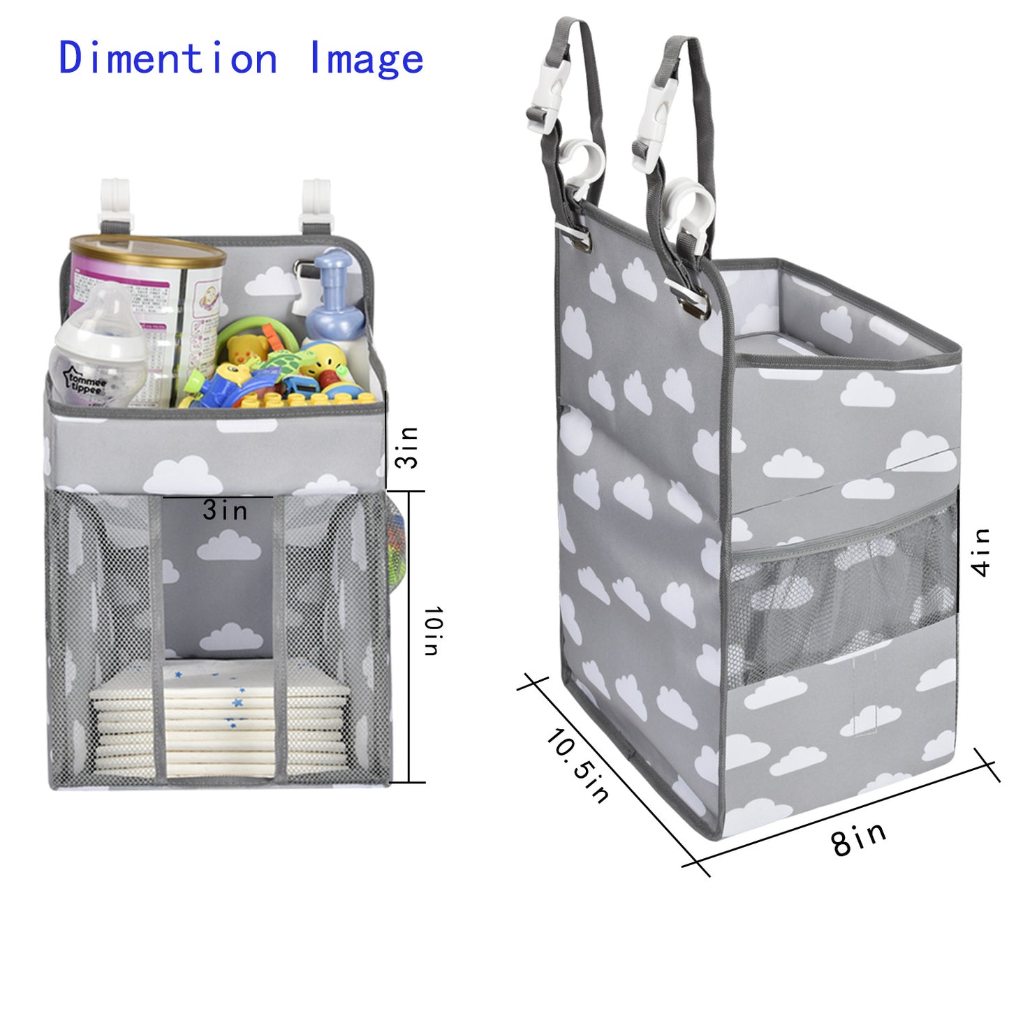 Manufacturers Spot Baby Hanging Bag Diaper Bedside Storage Hanging Bag Clothes Finishing Storage Bag Oxford Cloth Storage Hanging Bag