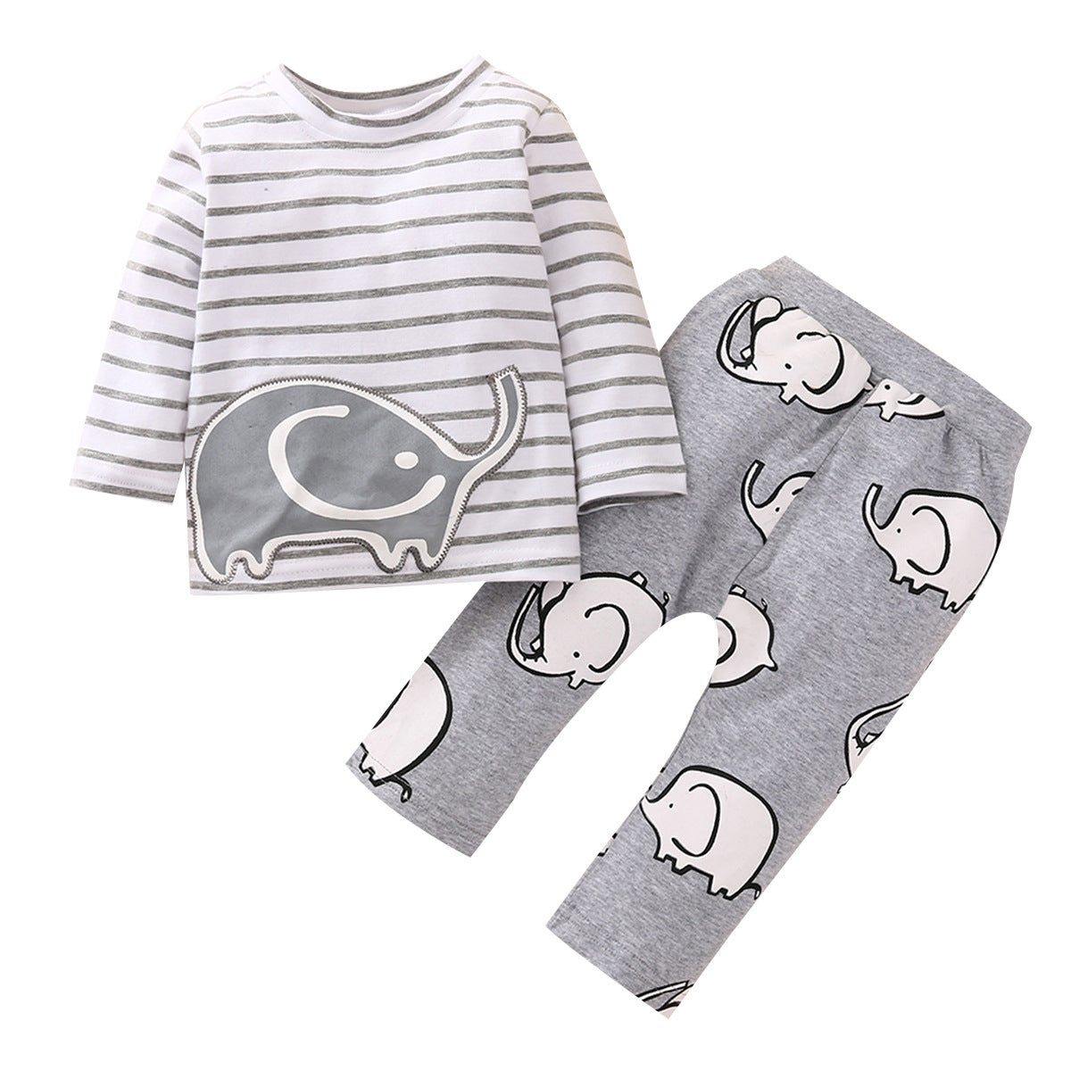 New Cute Cartoon Two-Piece Long-Sleeved Spring And Autumn Children'S Suit