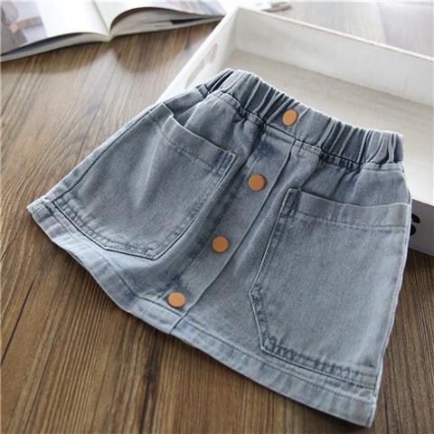 Foreign Girl\'s Candy Color Versatile Cotton Small Waist Skirt Korean