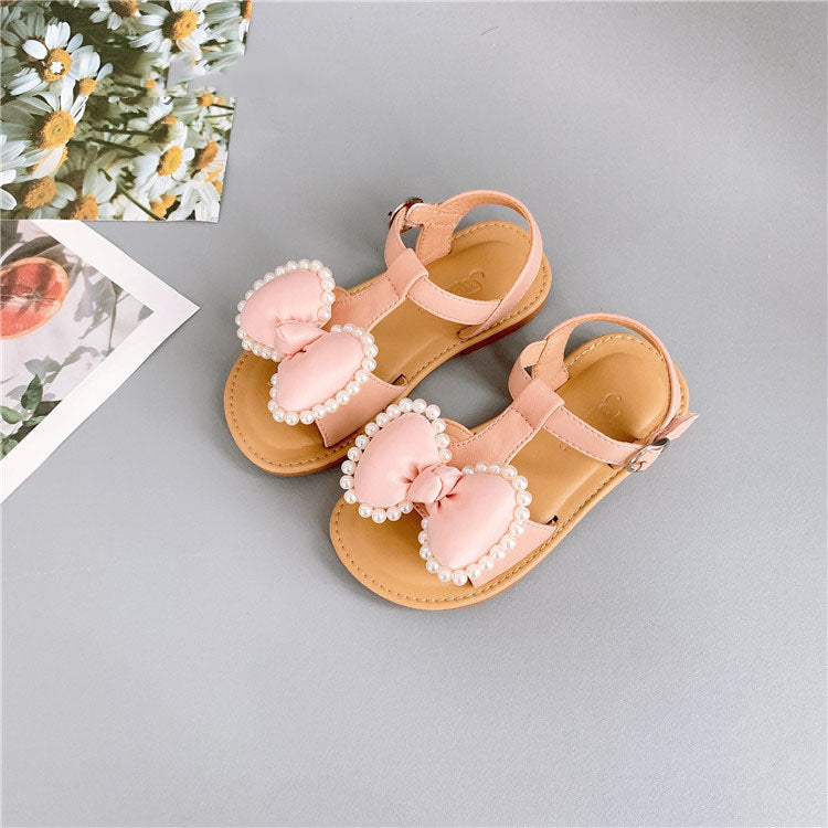 Children'S Fashion Korean Girls Casual Sandals Bowknot Velcro Kids Shoes