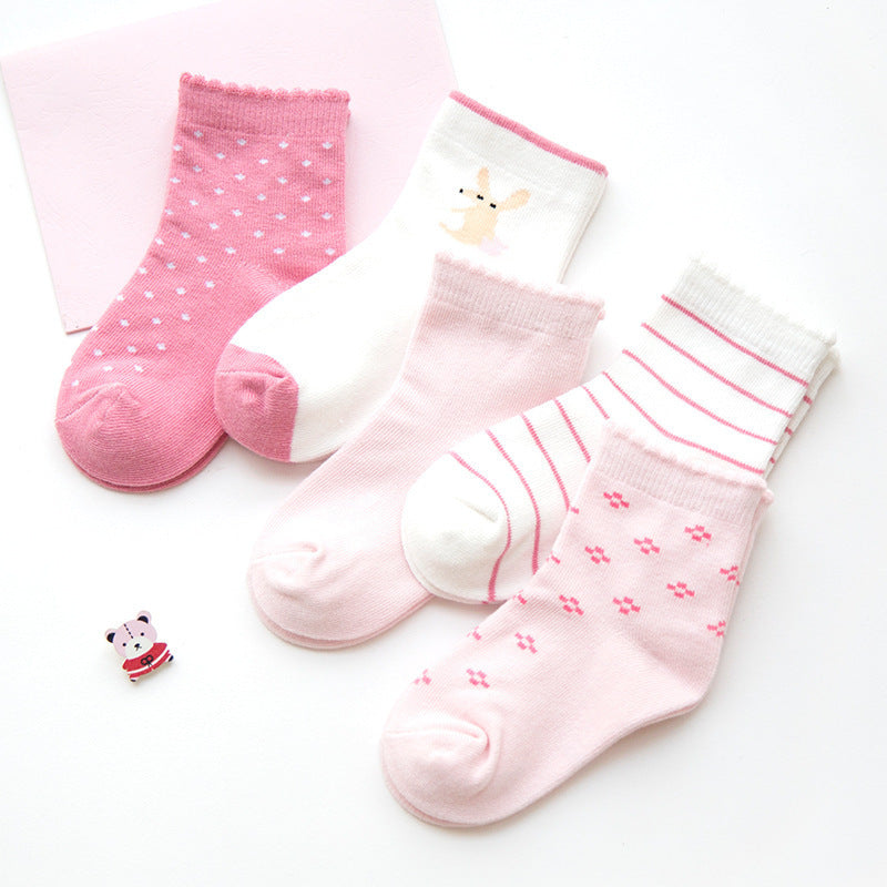 Children's Tube Socks Cartoon Baby Socks Combed Cotton