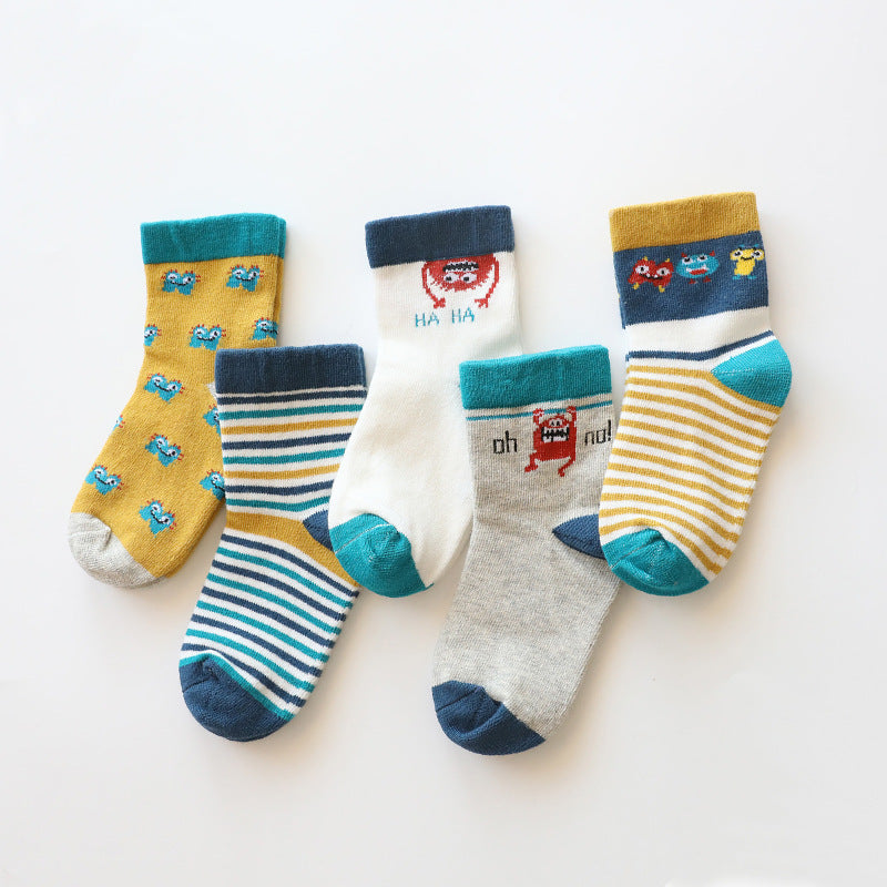 Children's Tube Socks Cartoon Baby Socks Combed Cotton