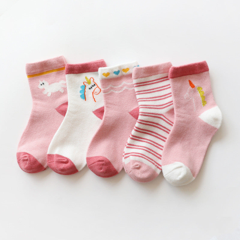 Children's Tube Socks Cartoon Baby Socks Combed Cotton