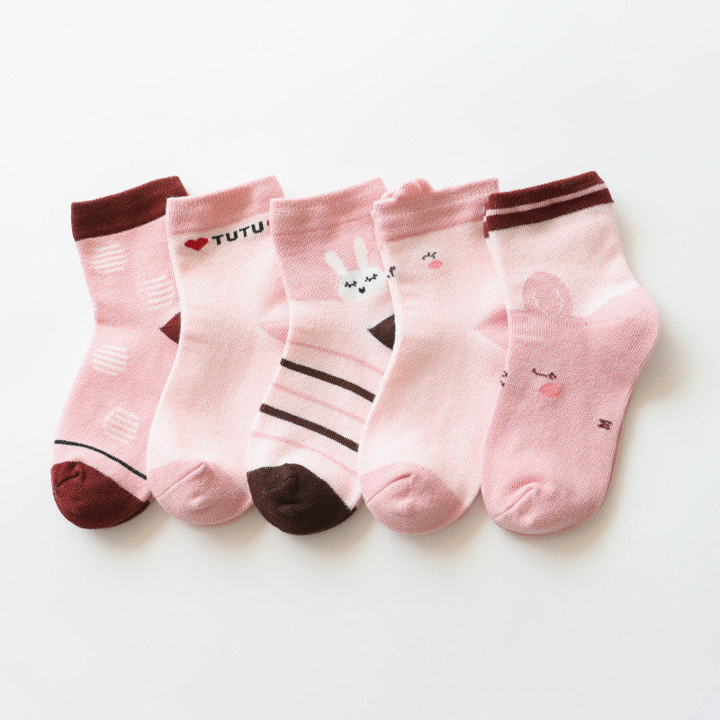 Children's Tube Socks Cartoon Baby Socks Combed Cotton