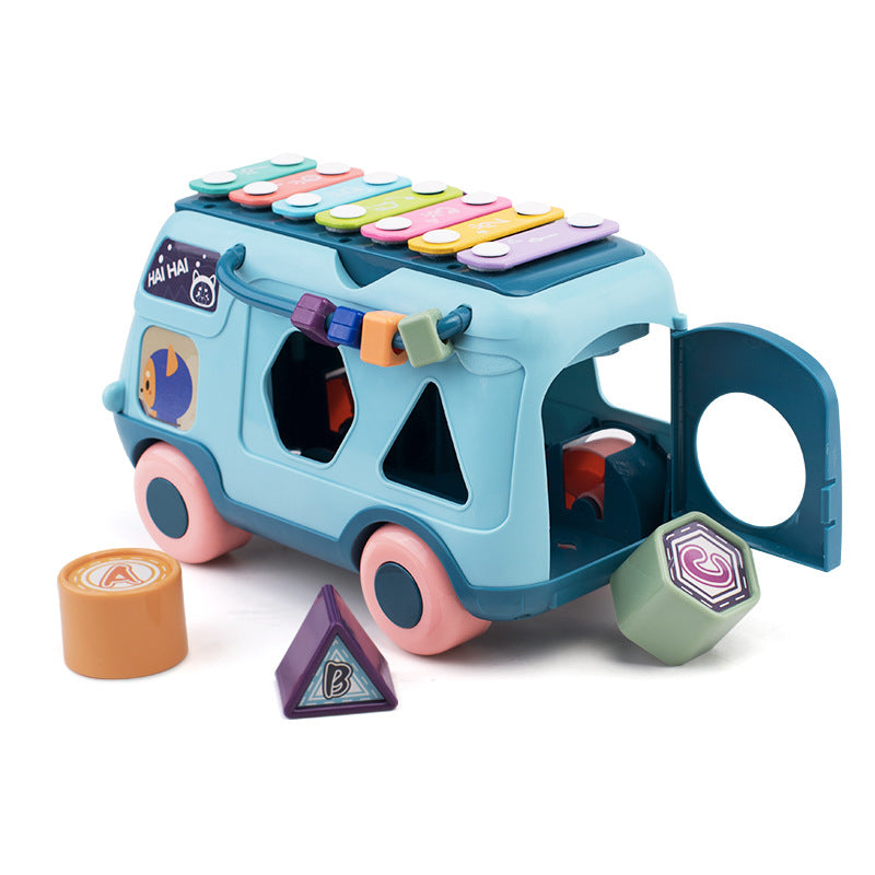 Children's Multi-functional Clap Drum Baby Play Piano Toy Educational Early Education Bus Lights Music Gifts For Boys And Girls