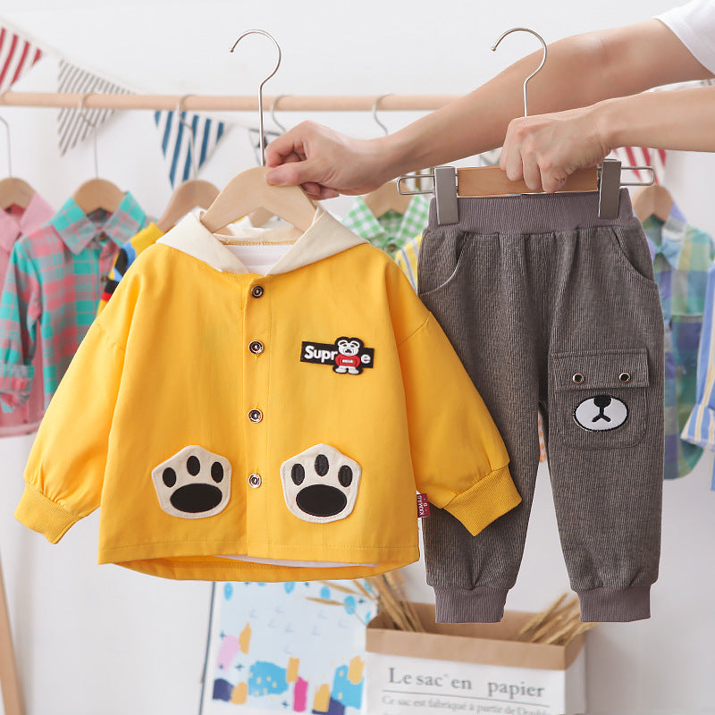 Three-piece boy cartoon jacket