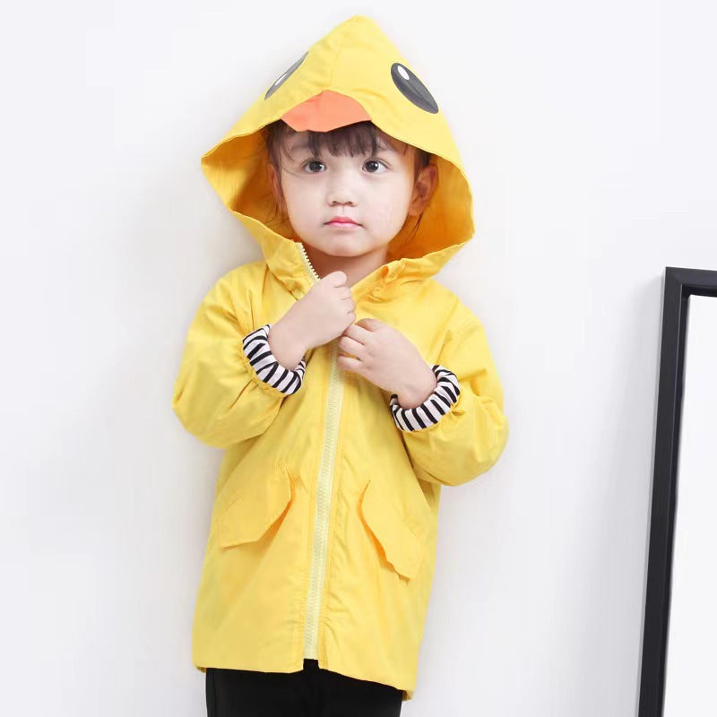 Boys and girls cartoon hooded coat