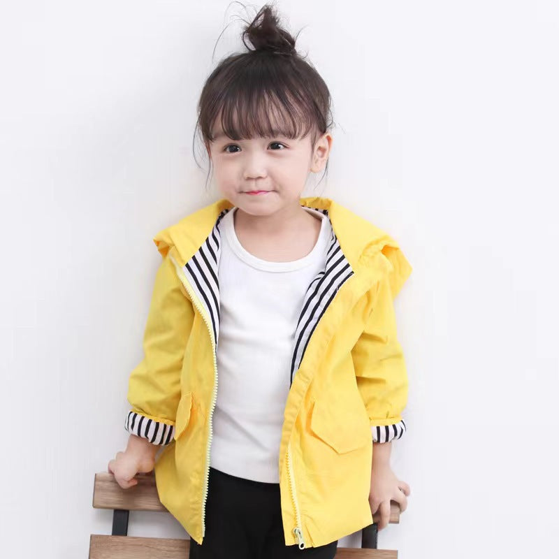 Boys and girls cartoon hooded coat