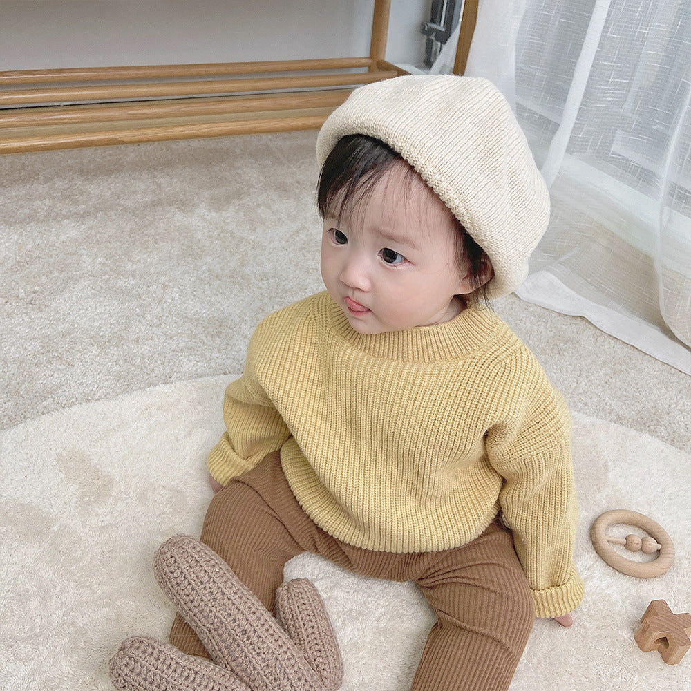 Boys and girls round neck sweater all-match sweater