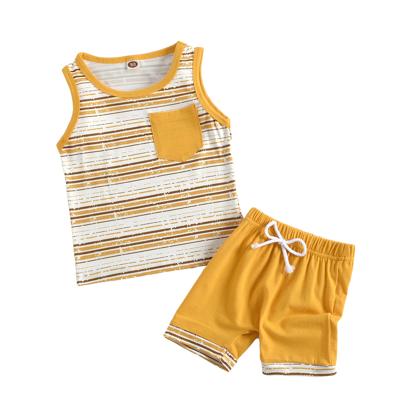 Black And Blue Striped Vest Shorts Children's Suit