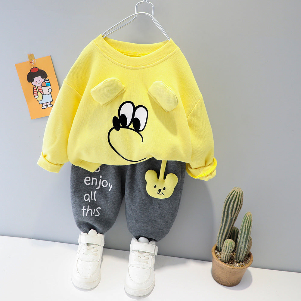 Long Sleeve Pants Suit Children Cartoon Fashion Sports Leisure