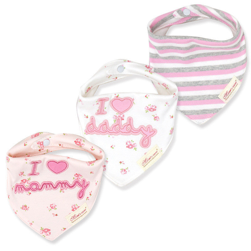 Baby Double Triangle Scarf Children's Bib Saliva Towels 3 Pack