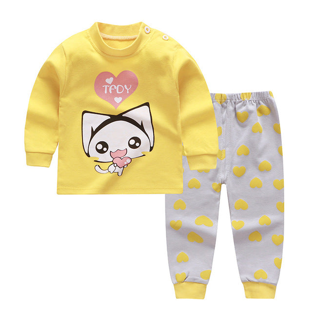 Autumn And Winter Pajamas, Baby Autumn Clothes, Long Trousers, Girls' Home Clothes, Long Sleeves