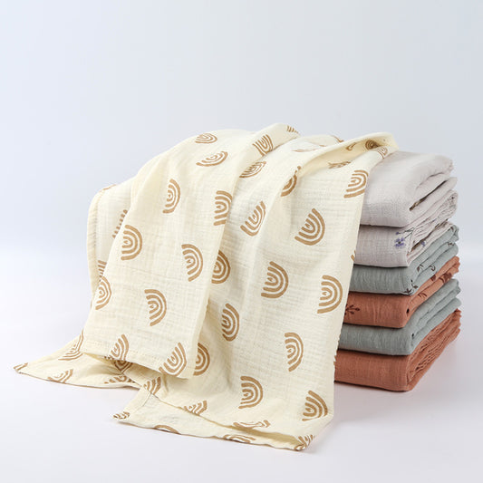 Double-layer Crepe Baby Cover Blanket Swaddle Baby