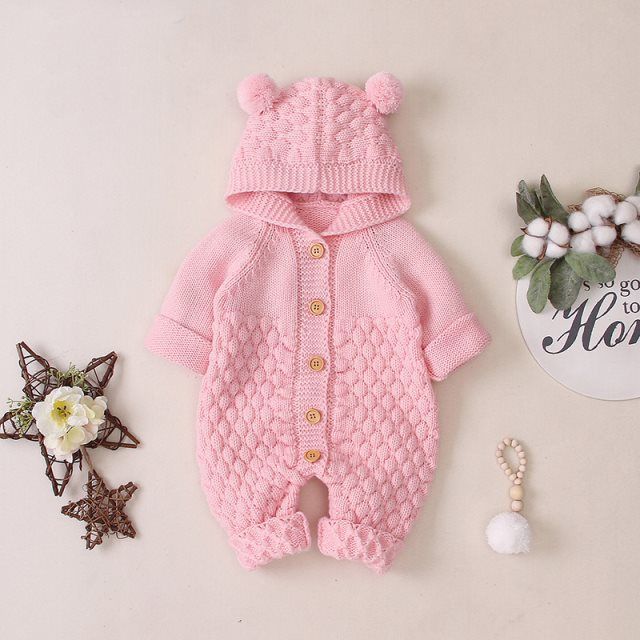 Baby knitted romper