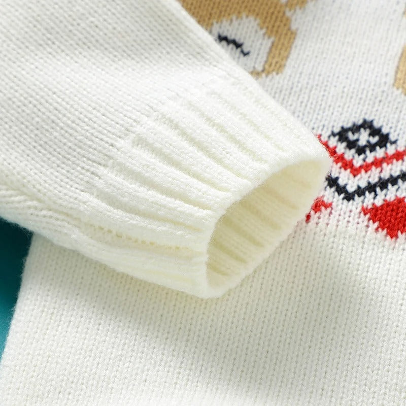 Boys And Girls Knitted Cartoon Christmas Elk Sweater