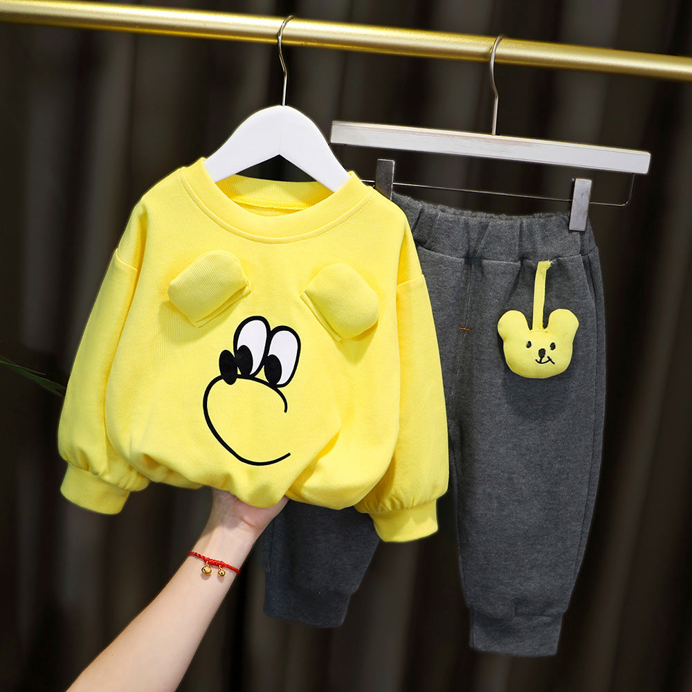 Long Sleeve Pants Suit Children Cartoon Fashion Sports Leisure