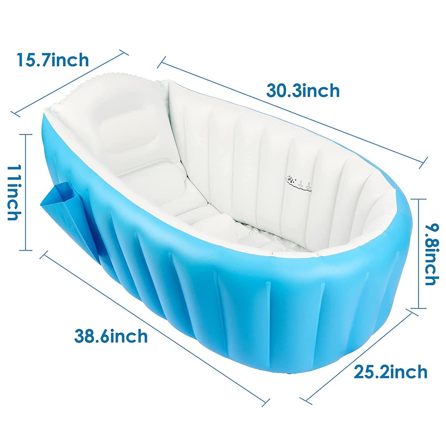 Inflatable Baby Bathtub with Air Pump, Portable Baby Bathtub Anti-Slip Bathtub Travel Bathtub