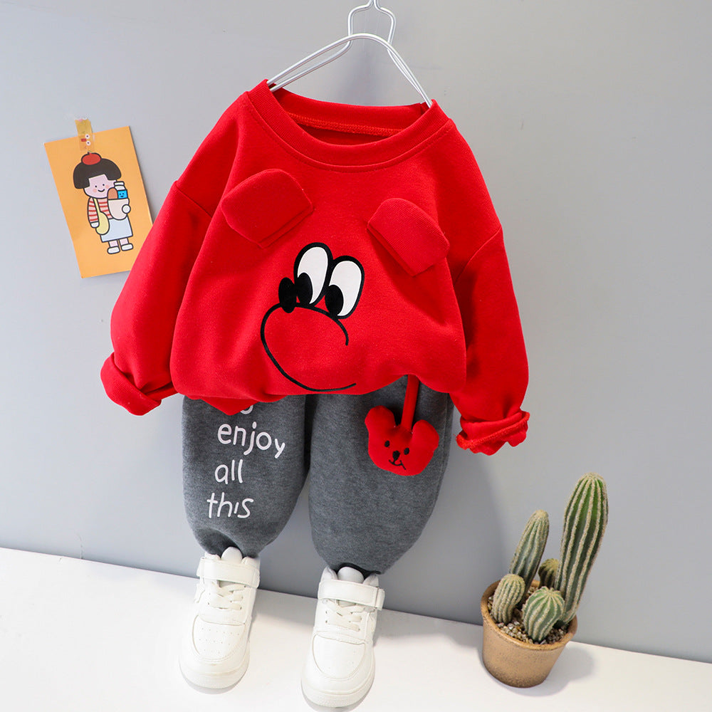 Long Sleeve Pants Suit Children Cartoon Fashion Sports Leisure