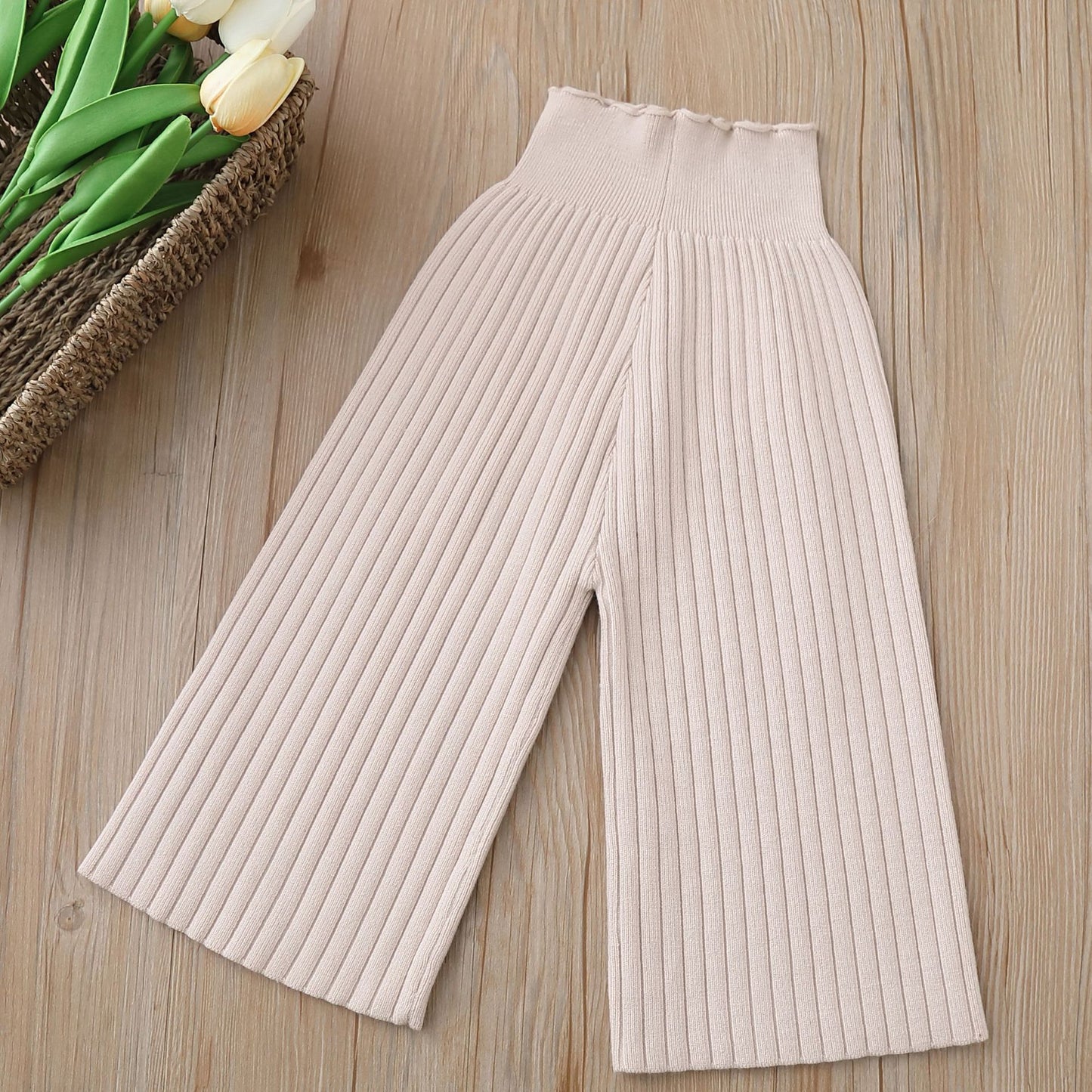 Knitted Wide Leg Pants Wool Pants Casual Trousers