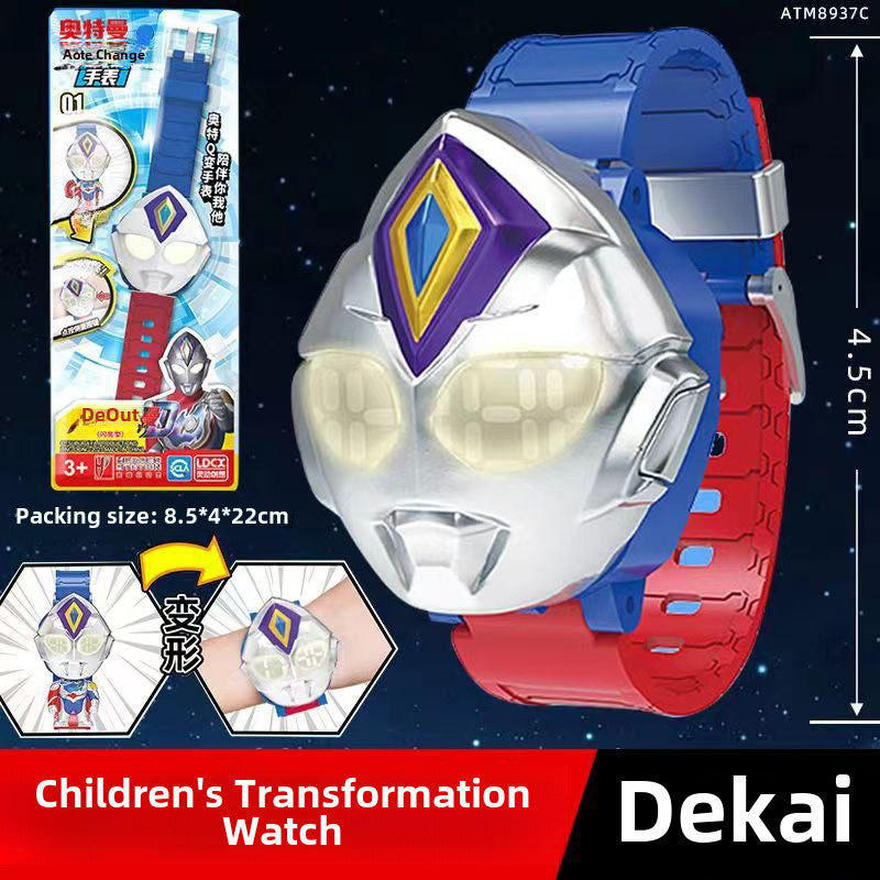 Genuine Smart Ultraman Watch Q Mecha Deformation Children Boys Girls Ultraman Hero Watch Toy