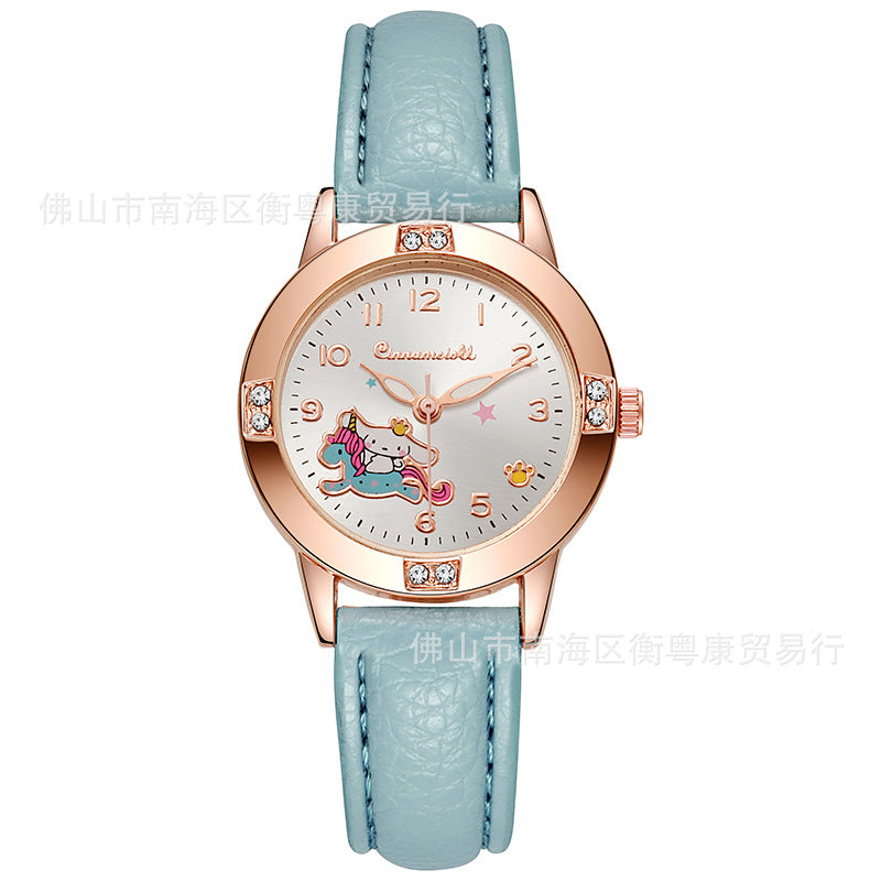 Rose Gold Diamond Belt Children's Watch Student Girls