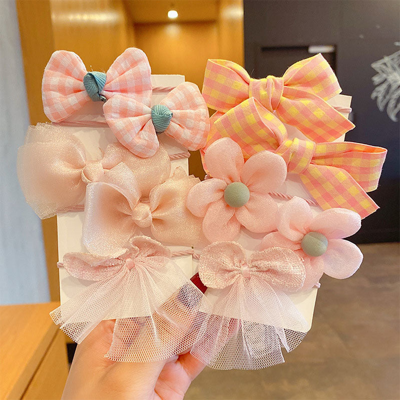 Fabric Flower Bow Does Not Hurt Hair Accessories Cute Hair Rings