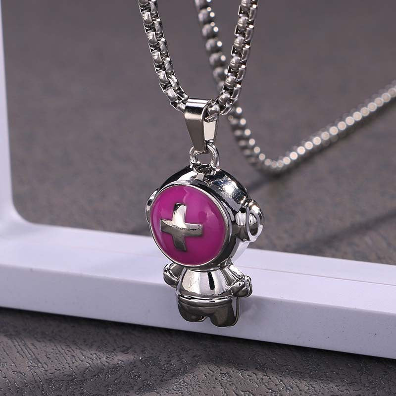 Steel Hip-hop Necklace Children's Fashion Hip-hop Catwalk Necklace Chain Stainless Steel Accessories