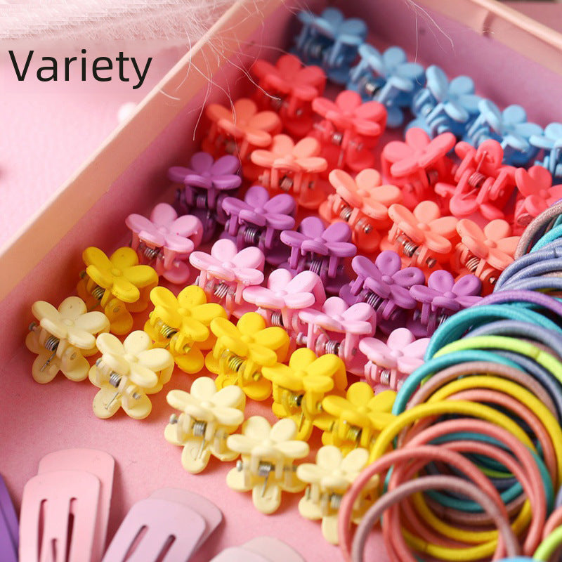 Children's Headwear Hairpin Hairpin Combination Set Gift Box Baby's Hairband Girls' Side Clip Hair Accessories Girls' Princess Hair Rope