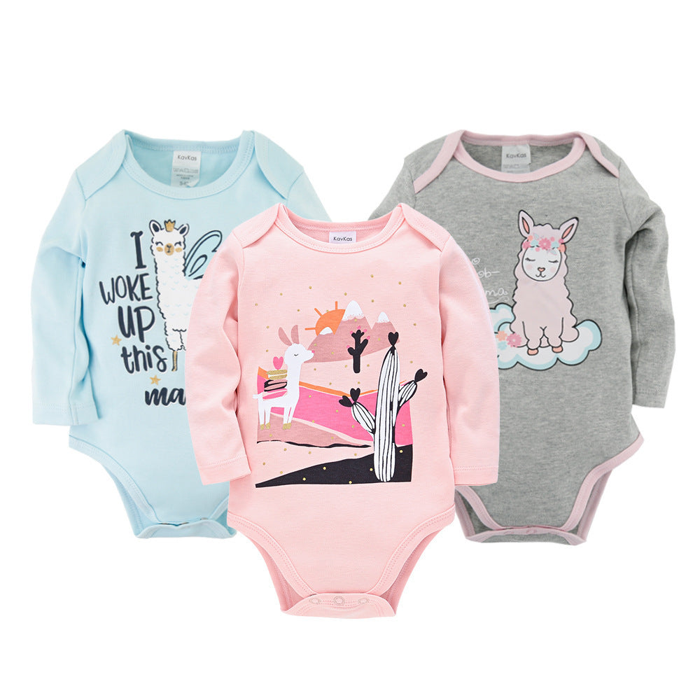 Baby Jumpsuit Three-piece Suit Spring And Autumn New Product Cartoon Long-sleeved