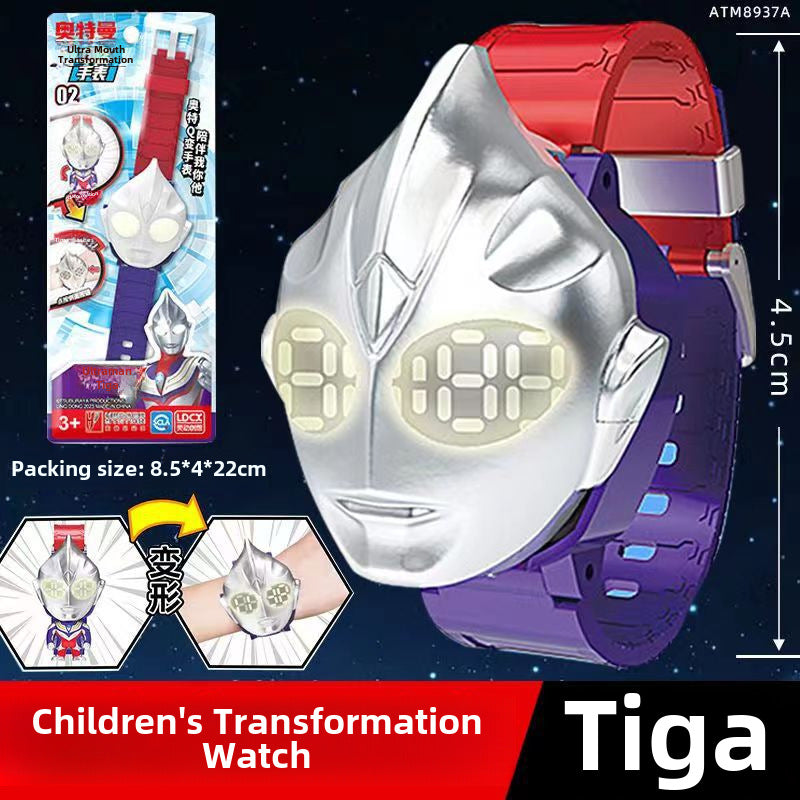 Genuine Smart Ultraman Watch Q Mecha Deformation Children Boys Girls Ultraman Hero Watch Toy