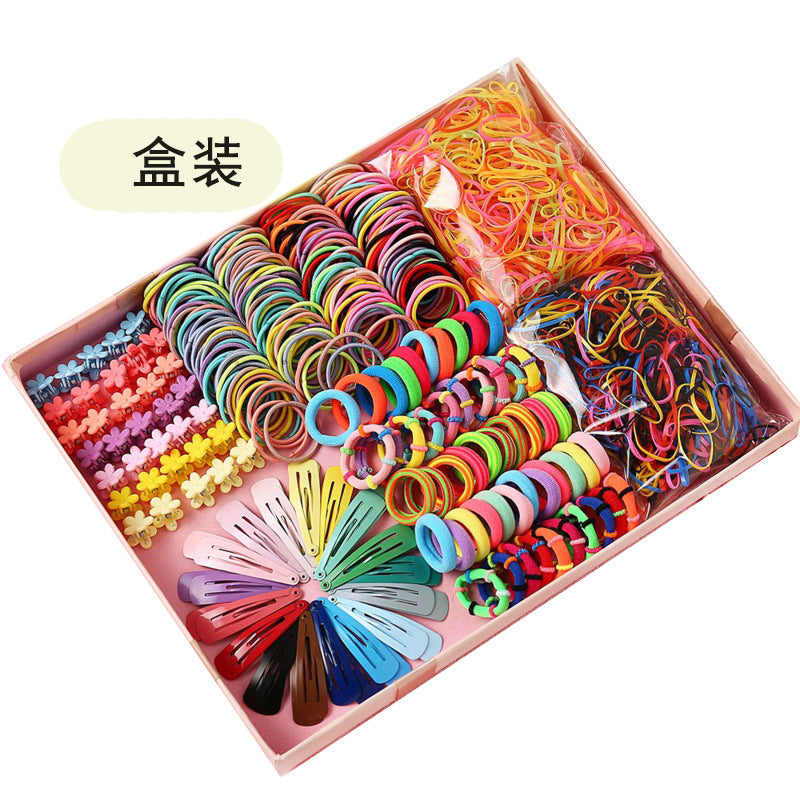 Children's Headwear Hairpin Hairpin Combination Set Gift Box Baby's Hairband Girls' Side Clip Hair Accessories Girls' Princess Hair Rope