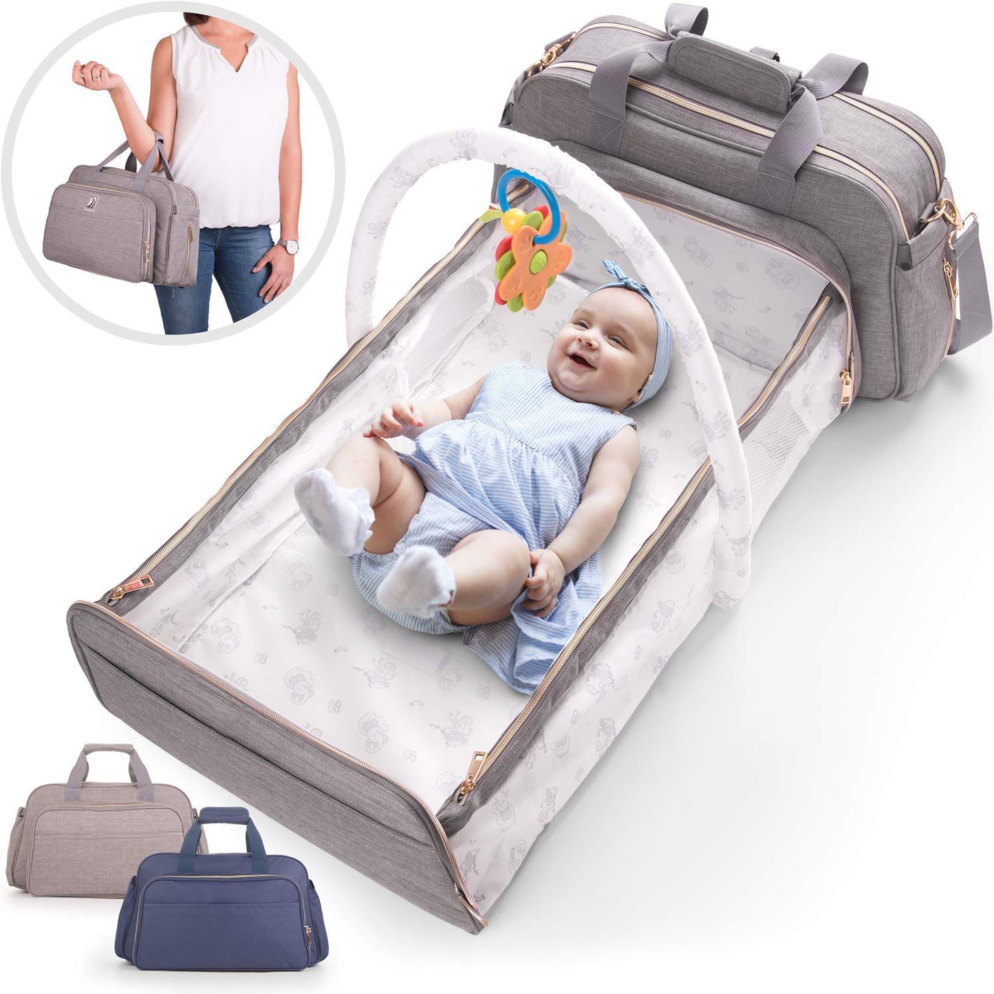 Diaper Bag Backpack Foldable Baby Bed Waterproof (BABY BAG )