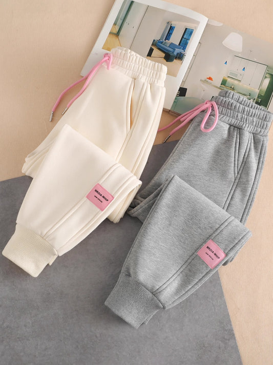 Girls' Sports Pants Casual Trousers Fleece-Lite Pants Sweatpants Girls' Spring Wear