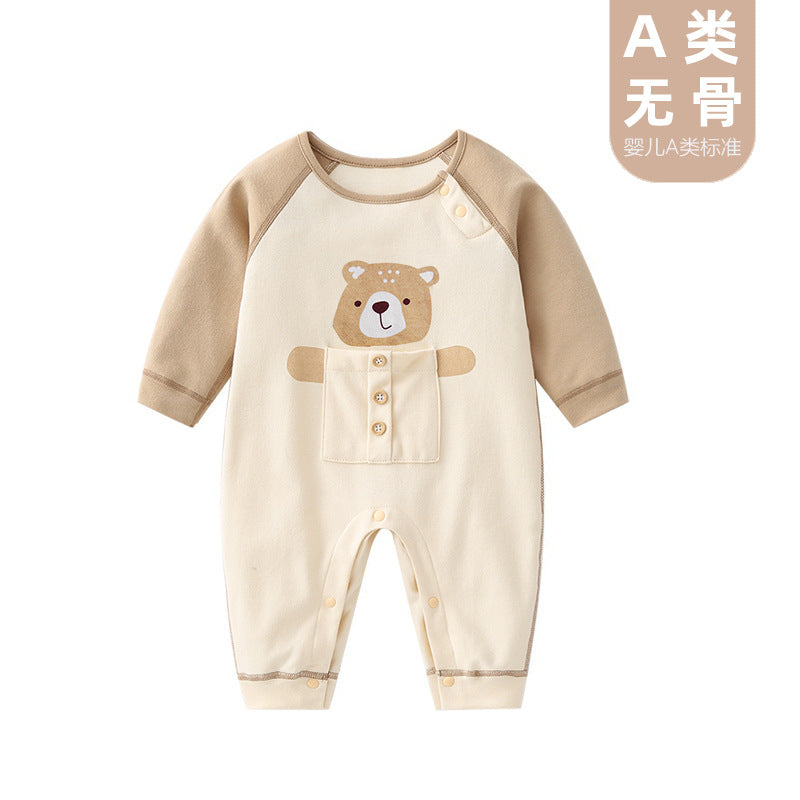 Baby Jumpsuit Newborn Clothes Long-sleeved Pajamas Autumn And Winter Clothes Baby Spring Clothes Autumn Clothes Boneless Climbing Clothes