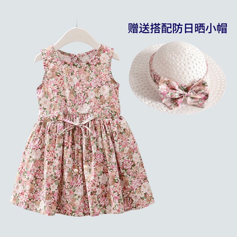 Girls Dress Pure Cotton Baby Girl Vest Dress Princess Dress Children