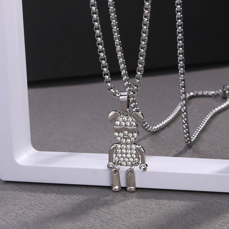 Steel Hip-hop Necklace Children's Fashion Hip-hop Catwalk Necklace Chain Stainless Steel Accessories