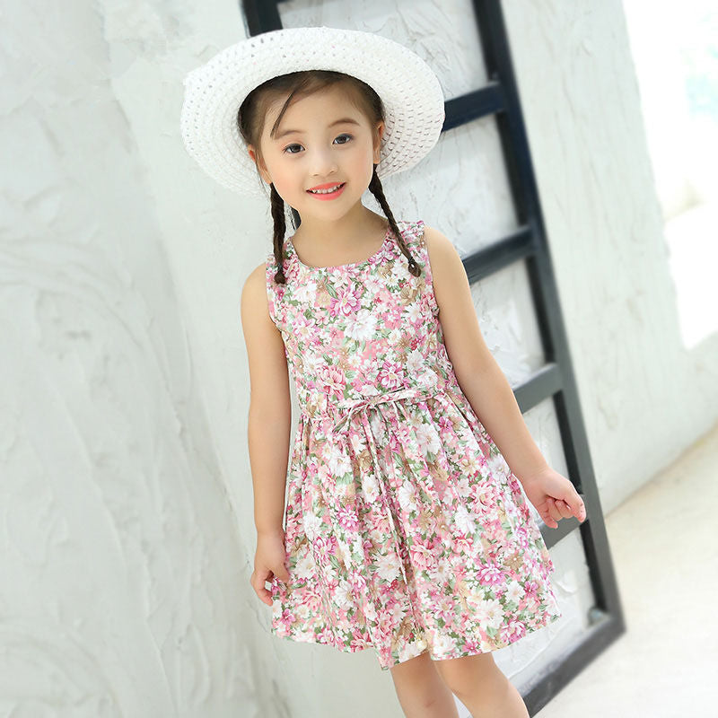 Girls Dress Pure Cotton Baby Girl Vest Dress Princess Dress Children