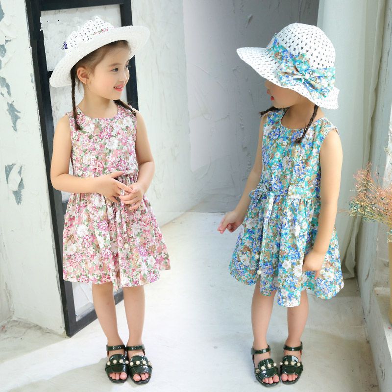 Girls Dress Pure Cotton Baby Girl Vest Dress Princess Dress Children