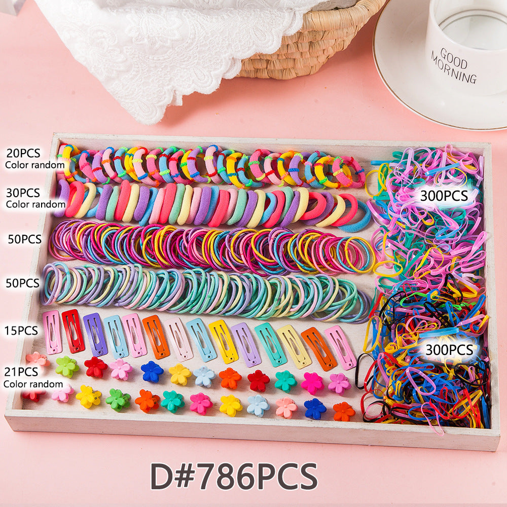 Children's Headwear Hairpin Hairpin Combination Set Gift Box Baby's Hairband Girls' Side Clip Hair Accessories Girls' Princess Hair Rope