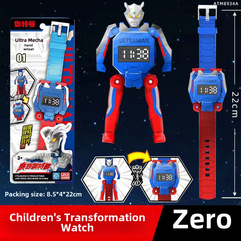 Genuine Smart Ultraman Watch Q Mecha Deformation Children Boys Girls Ultraman Hero Watch Toy